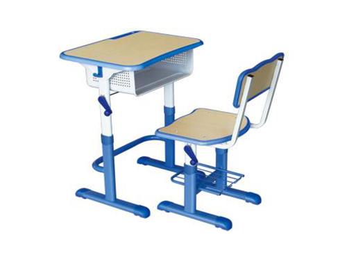 手摇钢木升降式课桌椅
