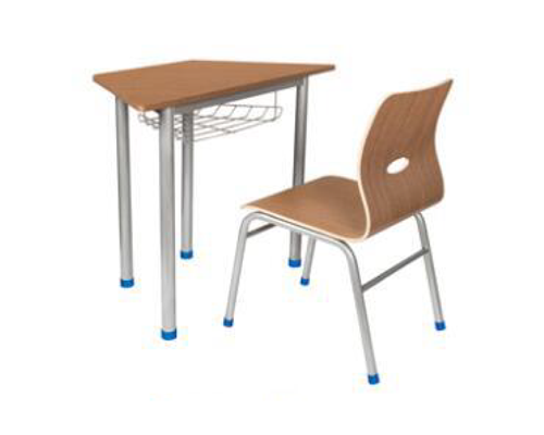多边形钢木固定式课桌椅