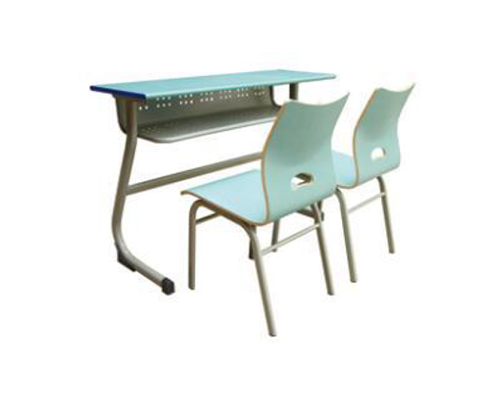 钢木固定式双人课桌椅